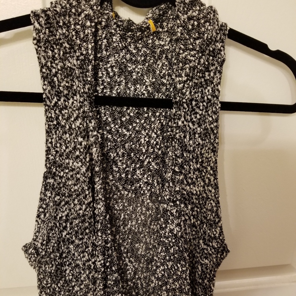 Long hooded cardigan with side pockets, large